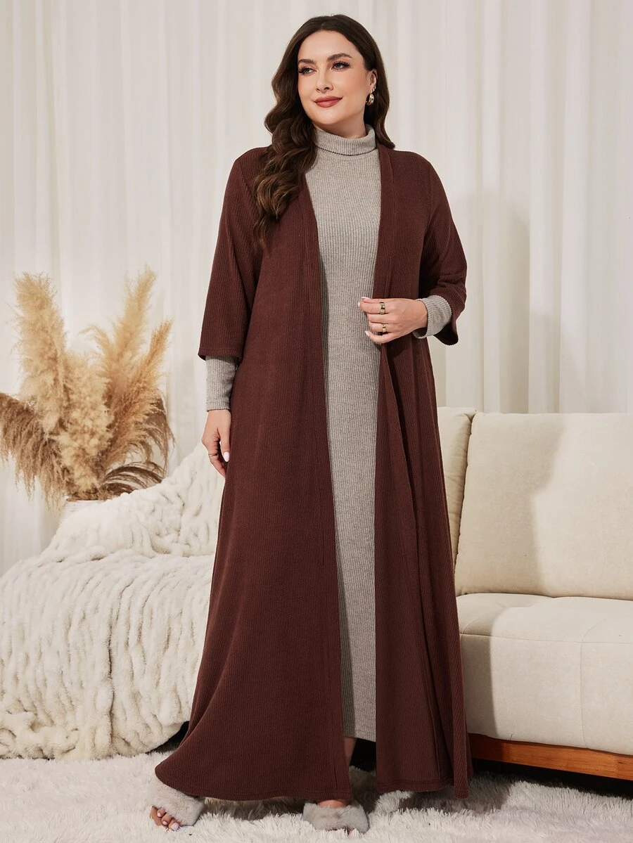 Lacomfia Women's Long Casual Warm Autumn/Winter Versatile Plus Size 2 Pieces Set - Multicolor - View 1