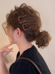 DAZY Vintage Leopard Print Fashion Versatile Hair Clip - Coffee - View 2