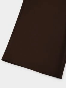 Sweetra CURVE Celana Panjang Wanita Ukuran Plus Warna Cokelat Vintage Berlipit dengan Kaki Lebar, Potongan yang Menjuntai dan Memperindah Bentuk Tubuh - Coffee Brown - View 5