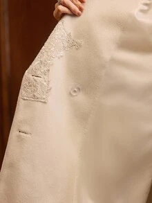 MOTF PREMIUM LACE LONG SLEEVE CROPPED WOOL JACKET - White - View 7
