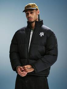 PAVTROS Men's Zipper Long Sleeve Padded Coat New Year New Year's Day - Black - View 1