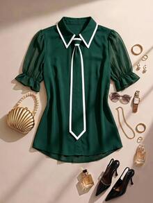 Formidée Blusas Extra Grandes - Verde militar - Ver 1