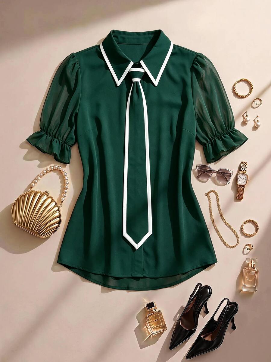 Formidée Blusas Extra Grandes - Verde militar - Ver 1