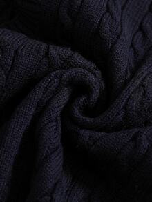 SHEIN 女童粉色刺繡背心毛衣，圓領，適合搭配裙子，適合秋冬春夏穿著的套頭衫 - 藏蓝色 - 查看 3