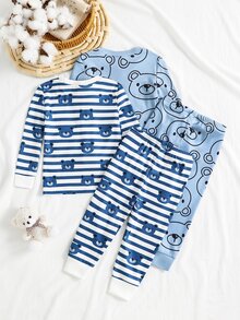 4PCS Baby Boys Pajamas - Multicolor - View 3