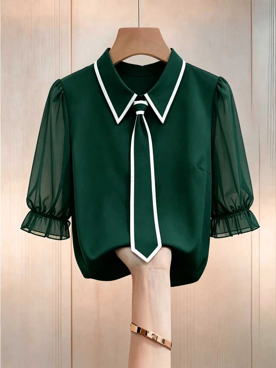 Formidée Plus Size Blouses - Army Green - View 1