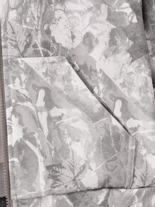 SHEIN 大童男孩純色連帽拉鍊休閒日常穿著運動衫 秋季 - 灰色 - 查看 4