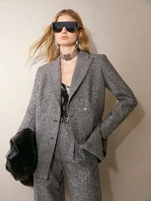 MOTF PREMIUM WOMEN'S SINGLE-BREASTED SLIM FIT COMMUTER BLAZER - Dark Grey - View 5