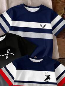3PCS Tween Boys T-Shirts - Multicolor - View 5