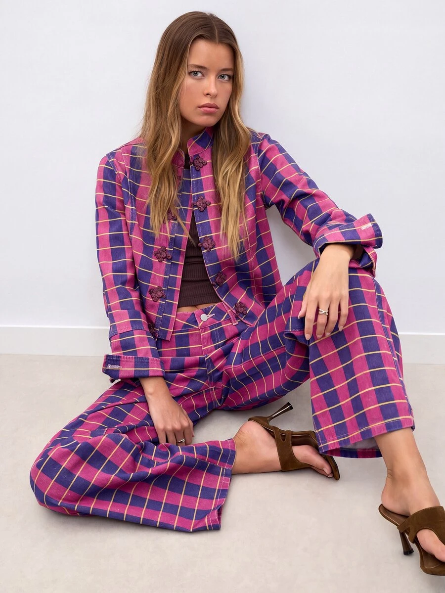 Nöista New Chinese Style Striped Jacket - Pink - View 1