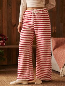 Lullawish Women's Casual Comfortable Striped Loungewear Bottoms - Beige - View 3