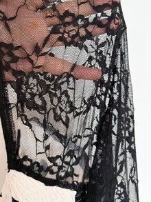 Viva Relle Plus Size Women's Polka Dot Ruffle Hem Party Dress Fall - Black - View 8
