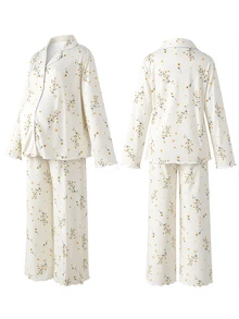 Moonlight&Mama Sweet Ditsy Floral Korean Style Women's Pajamas Long Sleeve Long Pants - Multicolor - View 5
