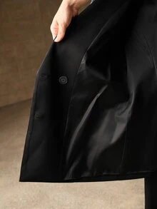 Anewsta Women's New Fashion Rhinestone Embellished Blazer & Flared Pants Versatile Suit Set - Black - View 8