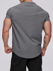 Gym Rark 男士休閒百搭日常旅行運動T恤 - 深灰色 - 查看 2