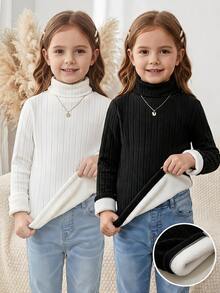 SHEIN 2PCS Tween Girls T-Shirts - Black and White - View 2