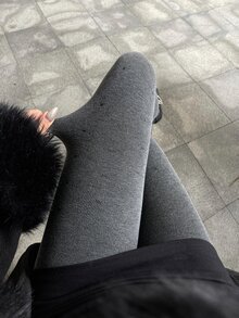 FRIFUL Women's Simple Versatile Tight-Fitting Base Layer Tights - Grey - View 5