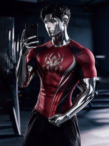 Gym Rark 男士蜘蛛印花插肩袖短袖運動T恤 - 彩色 - 查看 3