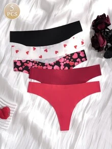 SHEIN 1pc Comfortable Seamless Thong Panties For Women And Girls - Multicolor - View 7