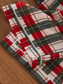 Dream Adore Plaid Print Lapel Front Open Long Sleeve Long Pants Pajama Set - Multicolor - View 8