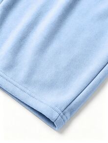 SuriyaCove 女款寬鬆寬腿純色休閒百搭運動長褲 - 藍色 - 查看 5