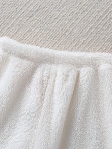 SHEIN 男童時尚休閒牛仔刺繡裝飾拉鍊領抓絨內裡厚實毛絨衛衣褲套裝，適合休閒日常外出、街頭、校園及多種場合，秋冬衛衣套裝，男童套裝 - 杏色 - 查看 3