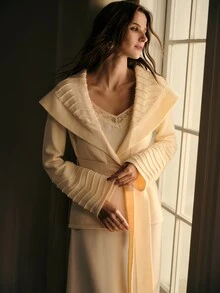 MOTF PREMIUM AUTUMN/WINTER WOMEN'S WHITE CARDIGAN, ELEGANT AND SOPHISTICATED - Apricot - View 8