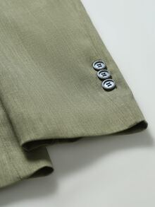 Manfinity Mode Women's Solid Color Long Sleeve Jacket And Pants Casual Commute Suit Set - Army Green - View 5