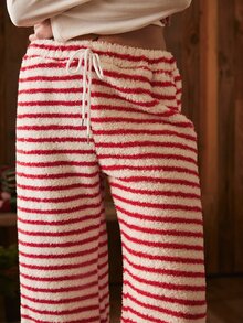 Lullawish Women's Casual Comfortable Striped Loungewear Bottoms - Beige - View 4