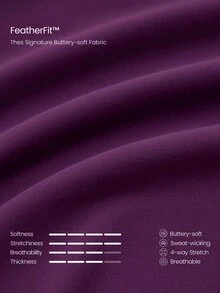 GLOWMODE FeatherFit™ Gingham Glow Soft Sweat-Wicking Gingham Trim Sports Bra With Varsity Style Logo Removable Cups Low Impact Yoga Studio Pilates Daily Wear - Bold Plum - View 6