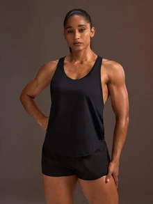 Powerista Women's Sports Tank Top Halter Neck Back Letter Print Pattern Suitable For Sports, Workout, Jogging Fitness, Workouts, Outdoor Leisure, Running Gym - Black - View 5
