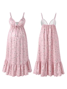 Moonlight&Mama Ins Floral Romantic Maternity Pajamas - Multicolor - View 4