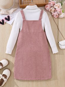 SHEIN Enfärgad miniklänning i camisole-modell för tweenflickor, moderiktig design med hög midja, casual, för semester, outfit - Multifärgad - Visa 2