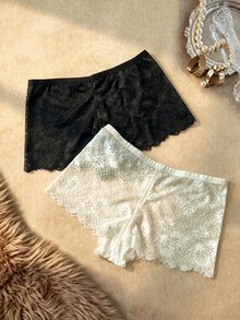 Bare Chapter 2 quần boxer nữ ren thời trang - Đen và trắng - Xem 2
