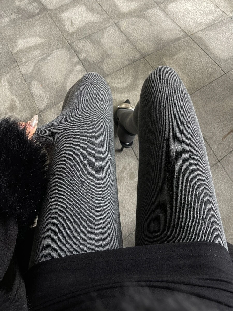 FRIFUL Women's Simple Versatile Tight-Fitting Base Layer Tights - Grey - View 1