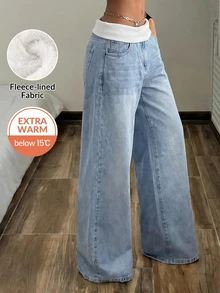 StreetHx Women's Fashion Contrast Color Pocket Loose Fit Denim Jeans For Vacation - Blue - View 11