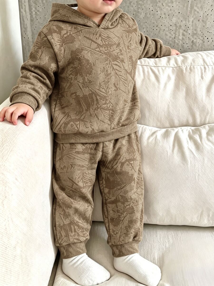 Baby Boys Infant Hooded Sweatshirt & Sweatpants Casual Comfortable Set - Multicolor - View 1