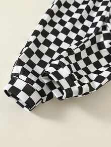 兒童小男孩 2件組秋冬保暖內裡加厚休閒時尚賽車圖案運動衫套裝，運動服，小男孩冬季穿搭，街頭風 - 深灰色 - 查看 6