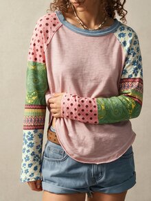 Bohemela 休閒純色針織圓領女款T恤 - 彩色 - 查看 7