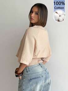 Aloruh Women Sweaters,Autumn,Winter - Apricot - View 2