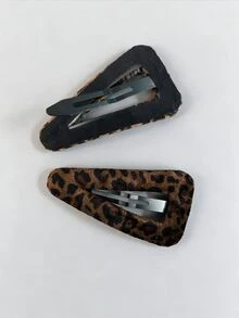 DAZY Vintage Leopard Print Fashion Versatile Hair Clip - Coffee - View 4