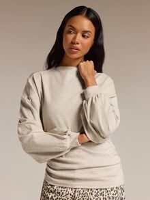 COSMINA Women's Drawstring Long Sleeve T-Shirt, Casual Autumn/Winter Top With Ruched Design - Khaki - View 3