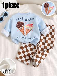 1pc Boys Casual Long Sleeve Crew Neck Sweatshirt, Cute Ice Cream Print, Suitable For Daily Wear, Outings, Autumn/Winter - Multicolor - View 2