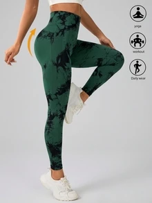 StreetHx Women's Seamless Casual Daily Wear Sports Tight Leggings - Dark Green - View 5