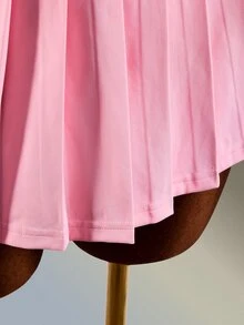 Amplova Women's Exposed Seam Design Patchwork Contrast Color Sporty Pleated Cami Dress Pink And Yellow Tennis Daily Fashion Workout Gym Going Out Casual - Pink - View 12