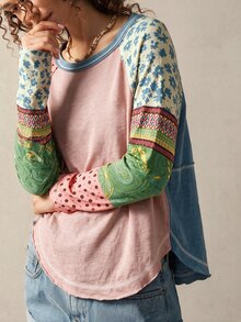 Bohemela 休閒純色針織圓領女款T恤 - 彩色 - 查看 3