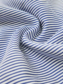 Linhara CURVE Elegant långärmad höstskjorta i vävd randig design, plus size - Blå - Visa 6