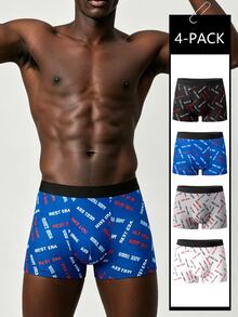 Rest Era Men's Printed Boxer Briefs 4-Pack - Multicolor - View 1