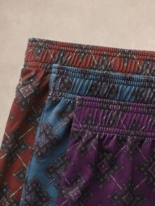 EverLounge Men's Home Shorts Printed Pattern Alro Pants (3 Pieces Set) - Multicolor - View 5