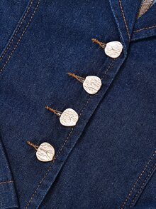 GlowEve Women's Single-Breasted Casual Daily Denim Jacket - Blue - View 4